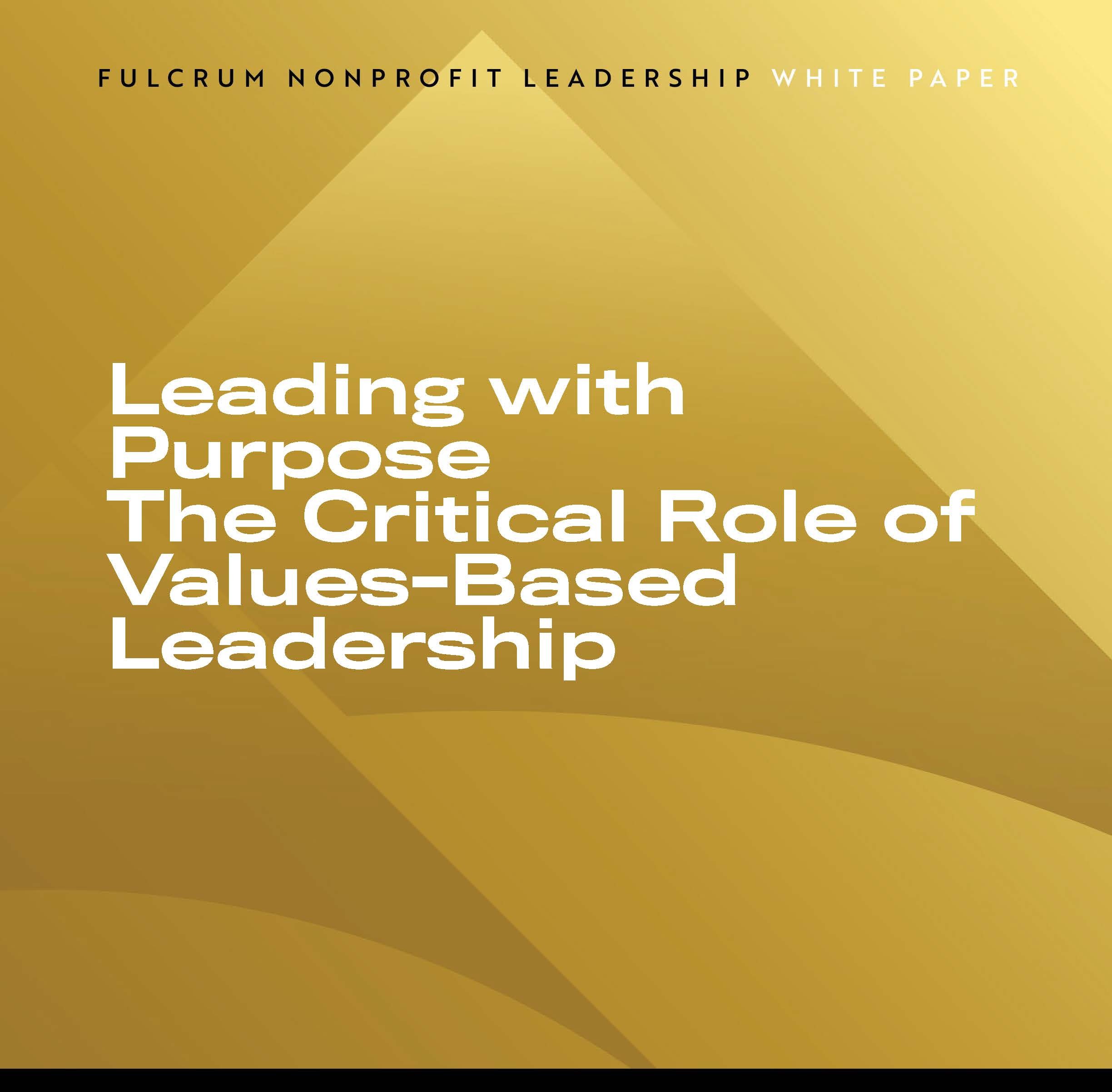 Leading with Purpose: The Critical Role of Values-Based Leadership in Nonprofit Organizations
